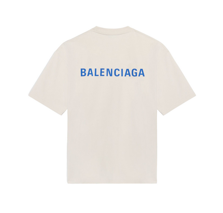 P209 Balenciaga Blue-Letter Back-Print T-Shirt