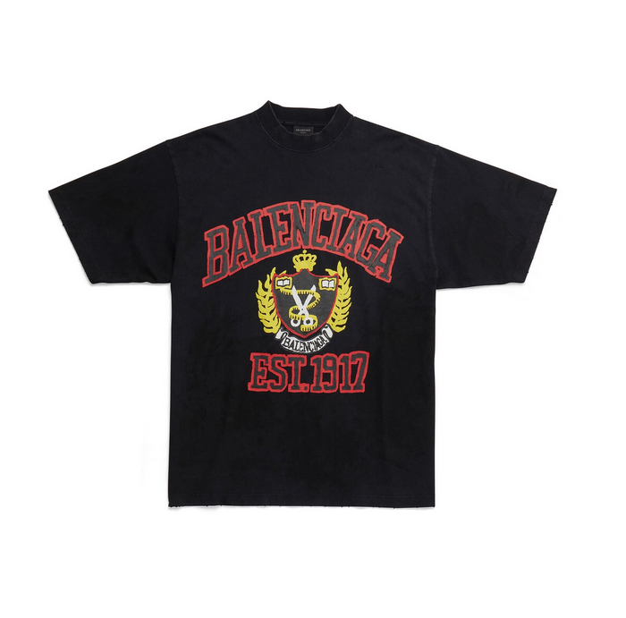 P249 Balenciaga Wheat-Ear Puff-Print T-Shirt - Black