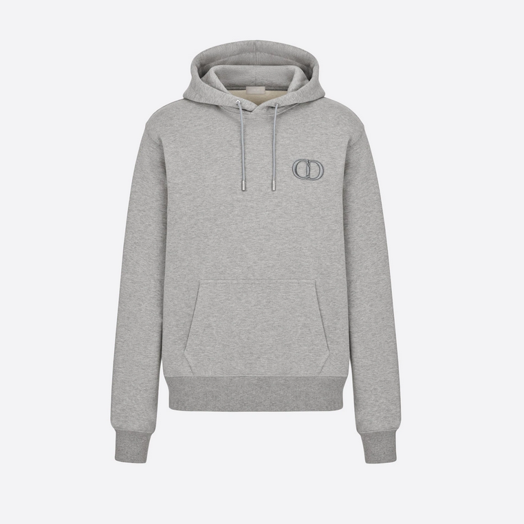 P369 Dior CD-Embroidered Hoodie - Grey