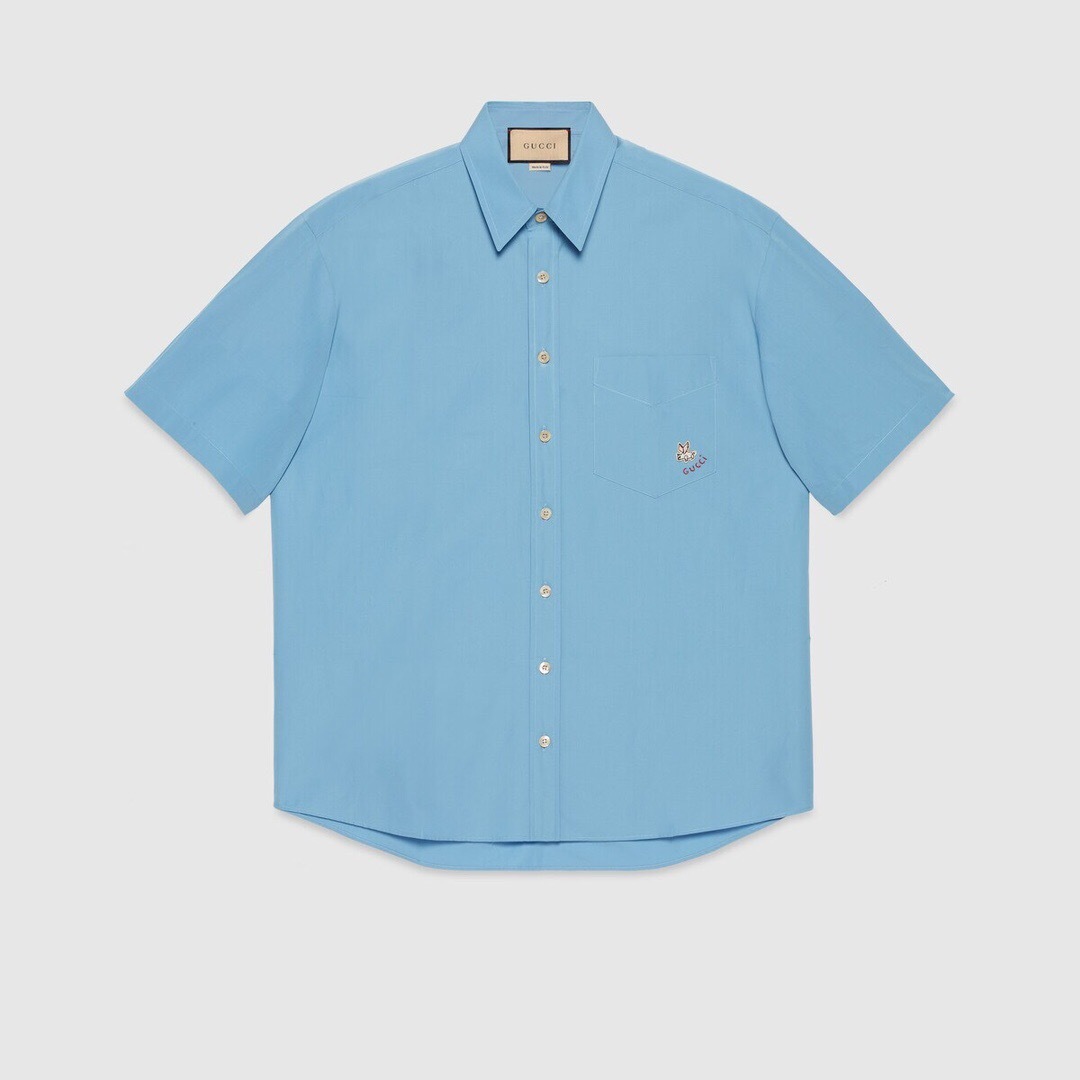 P349 Gucci Small Flying-Pig Logo Shirt - Blue