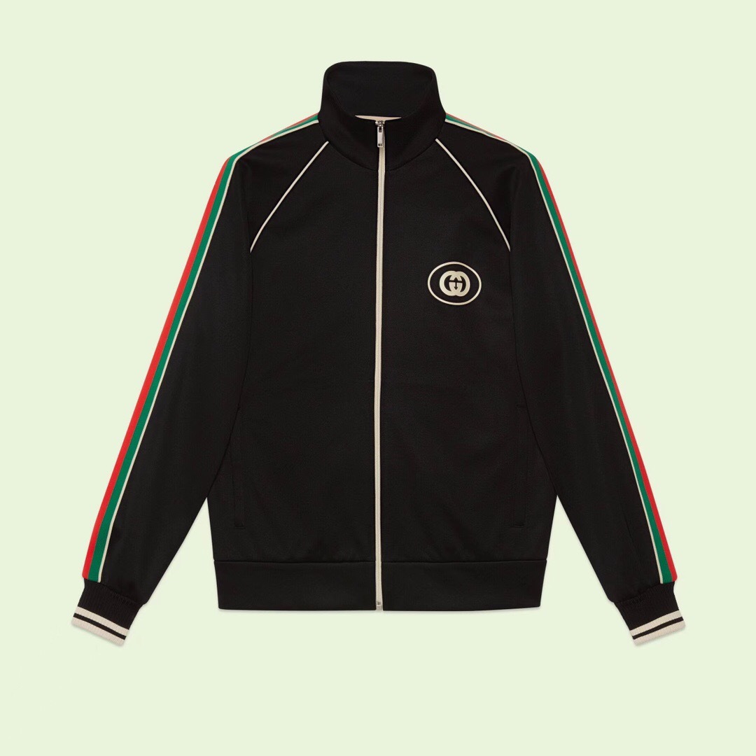 P498 Gucci Interlocking Web-Panel Jacket