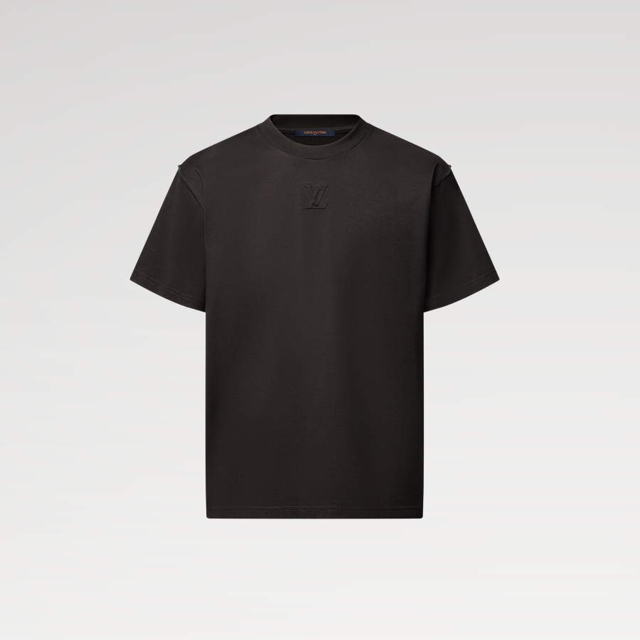 P229 Embossed-Design T-Shirt - Black