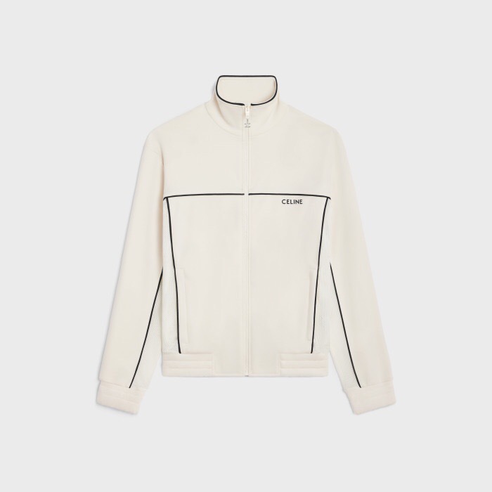 P509 White Jacket with Lettered Stripes