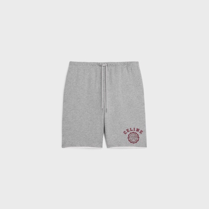 P319 Red Stamp-Print Shorts