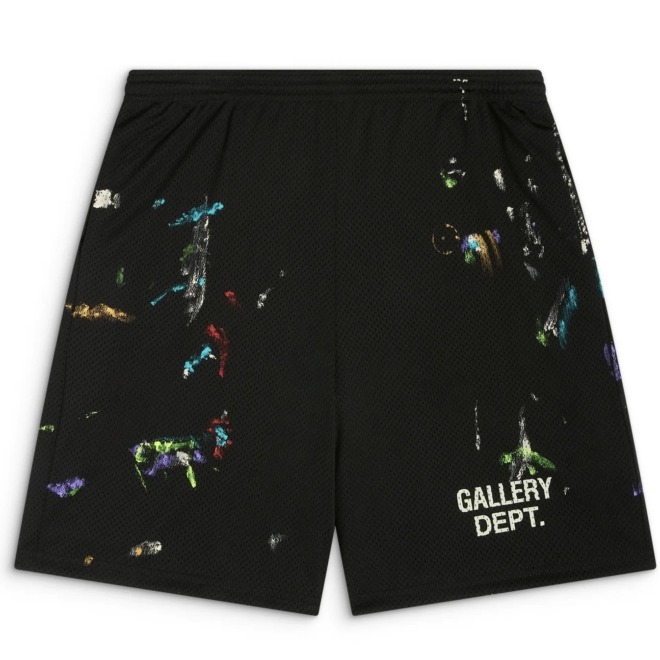 P179 Sport Mesh Shorts with Paint-Splatter Lettering