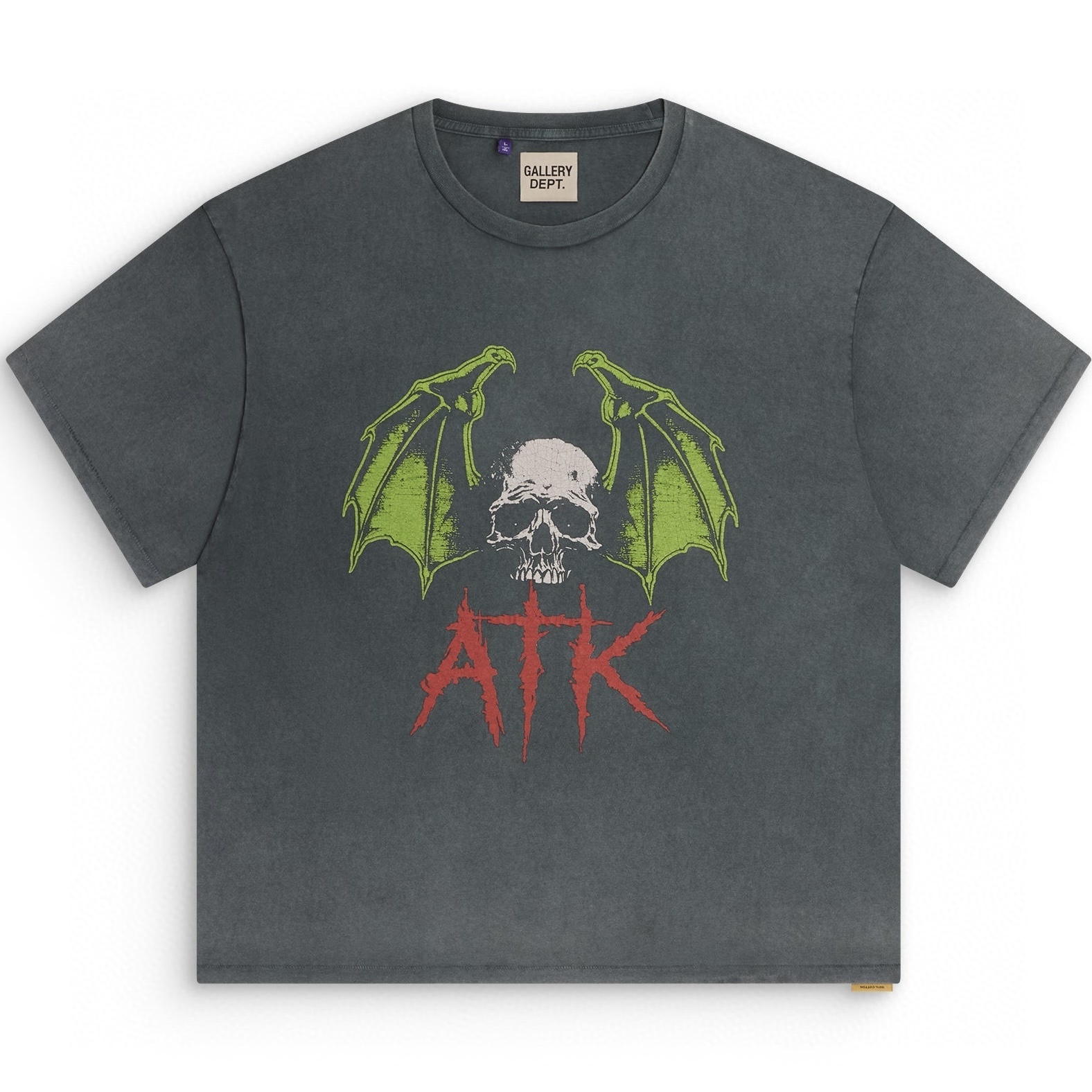 P179 Bat and Skull Glitter Logo T-Shirt