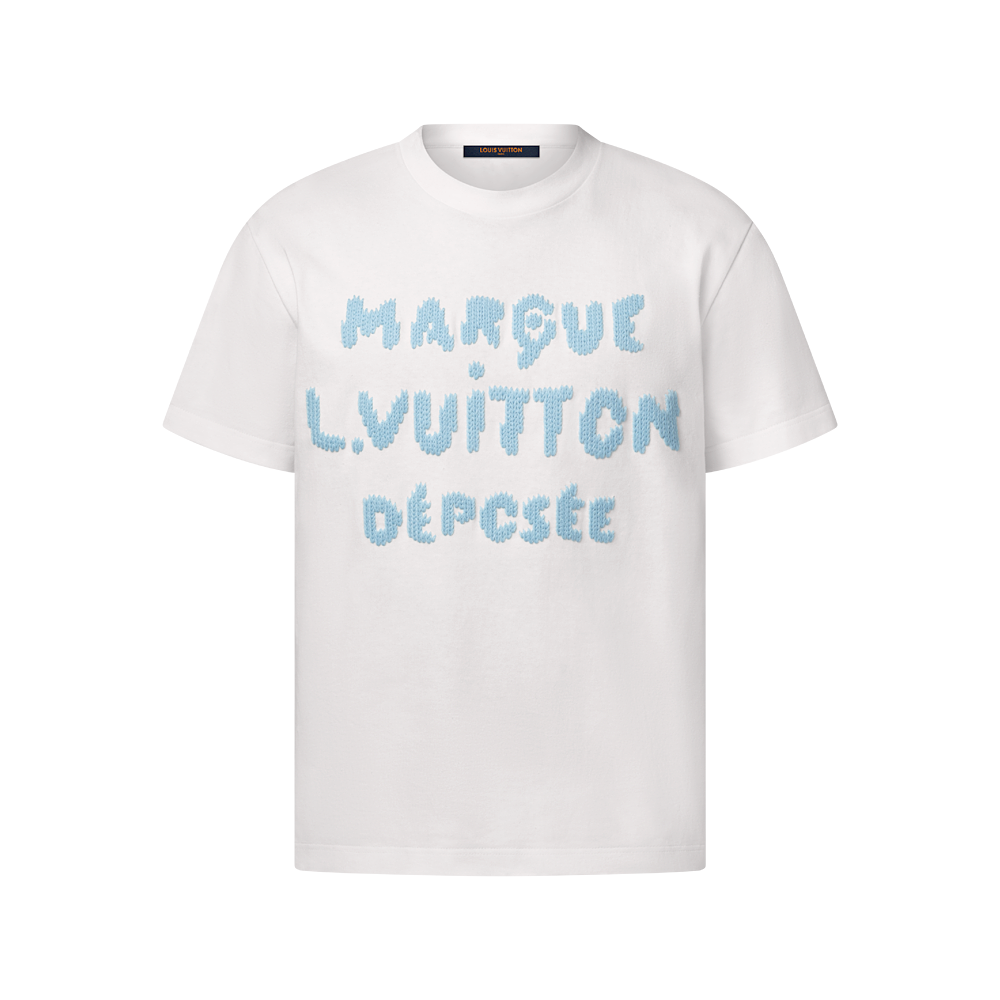 P259 Knit Embroidery T-Shirt - White