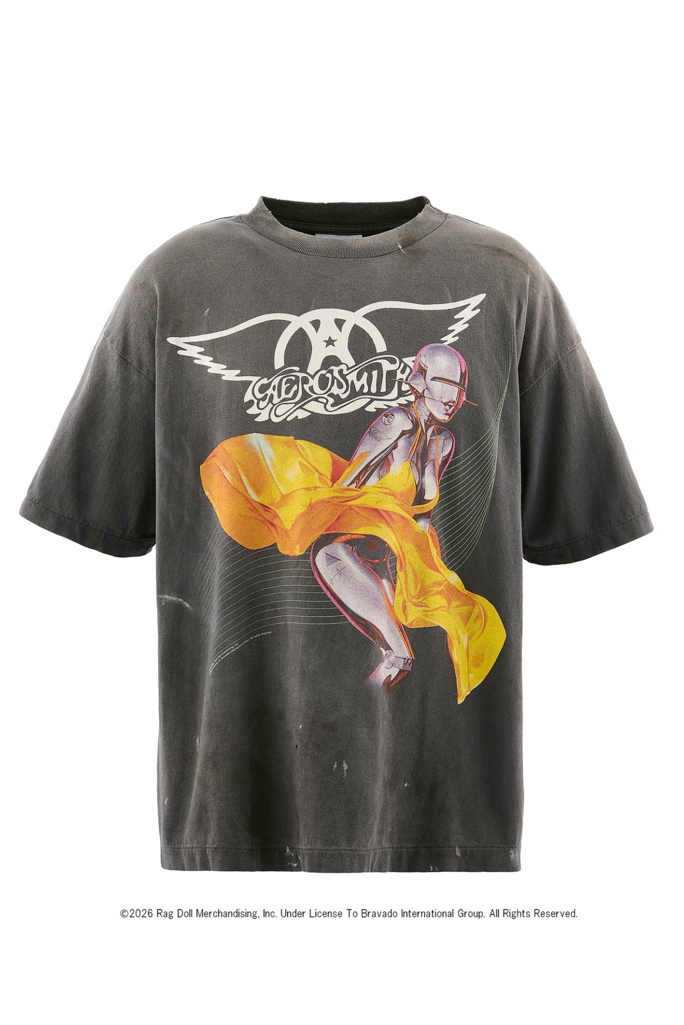 P209 Mechanical Monroe Print T-Shirt - Yellow